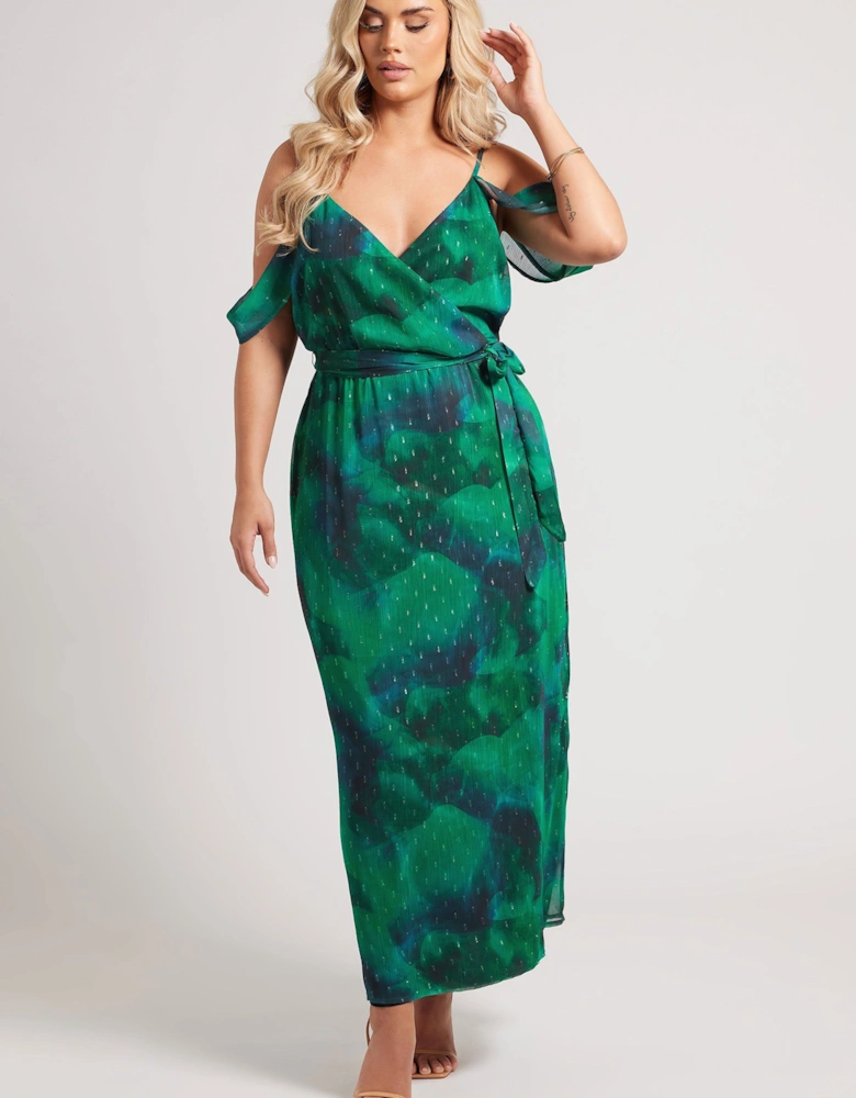 Abstract Cold Shoulder Dress