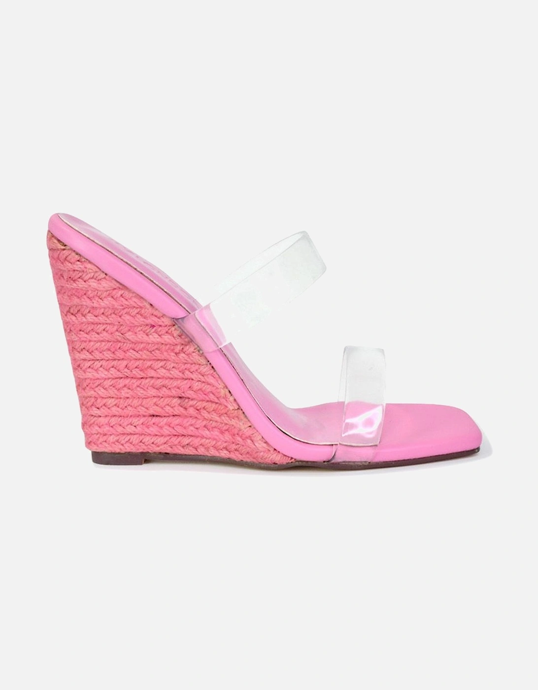 'Shea' Perspex Strappy Espadrilles Wedge Heel Sandals, 2 of 1