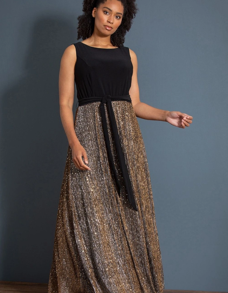 Sleeveless Shimmer Maxi Dress