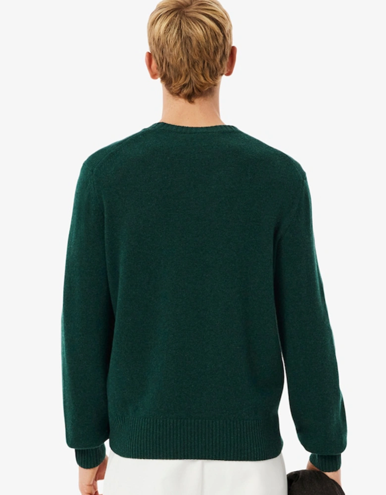 Carded Wool Crew Neck Sweater