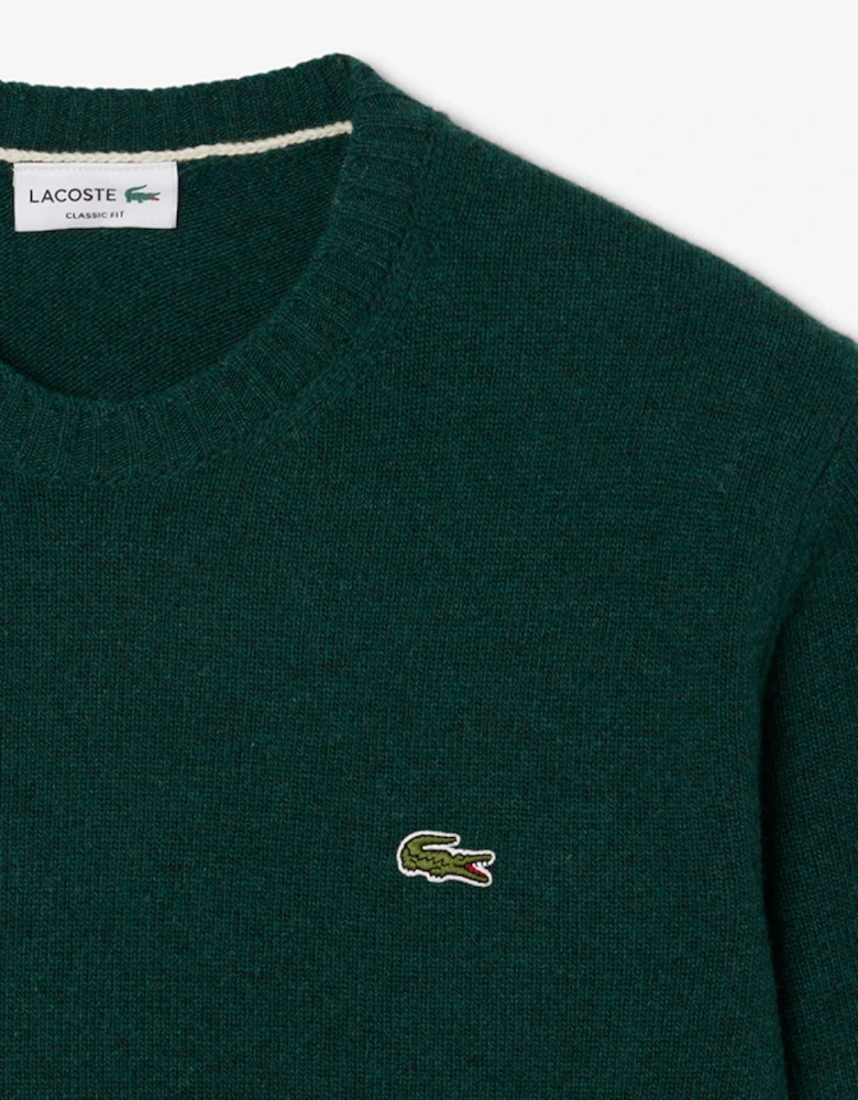 Carded Wool Crew Neck Sweater