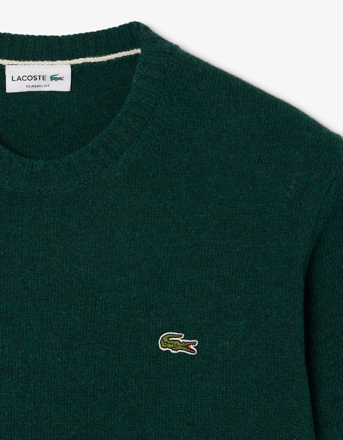 Carded Wool Crew Neck Sweater