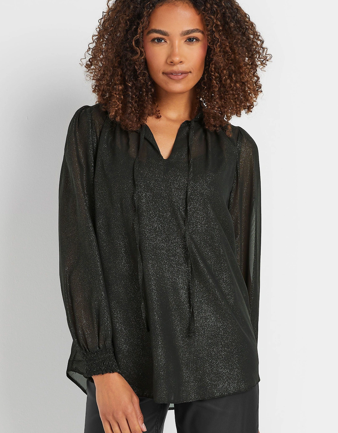 Shimmer Mesh Blouse, 2 of 1