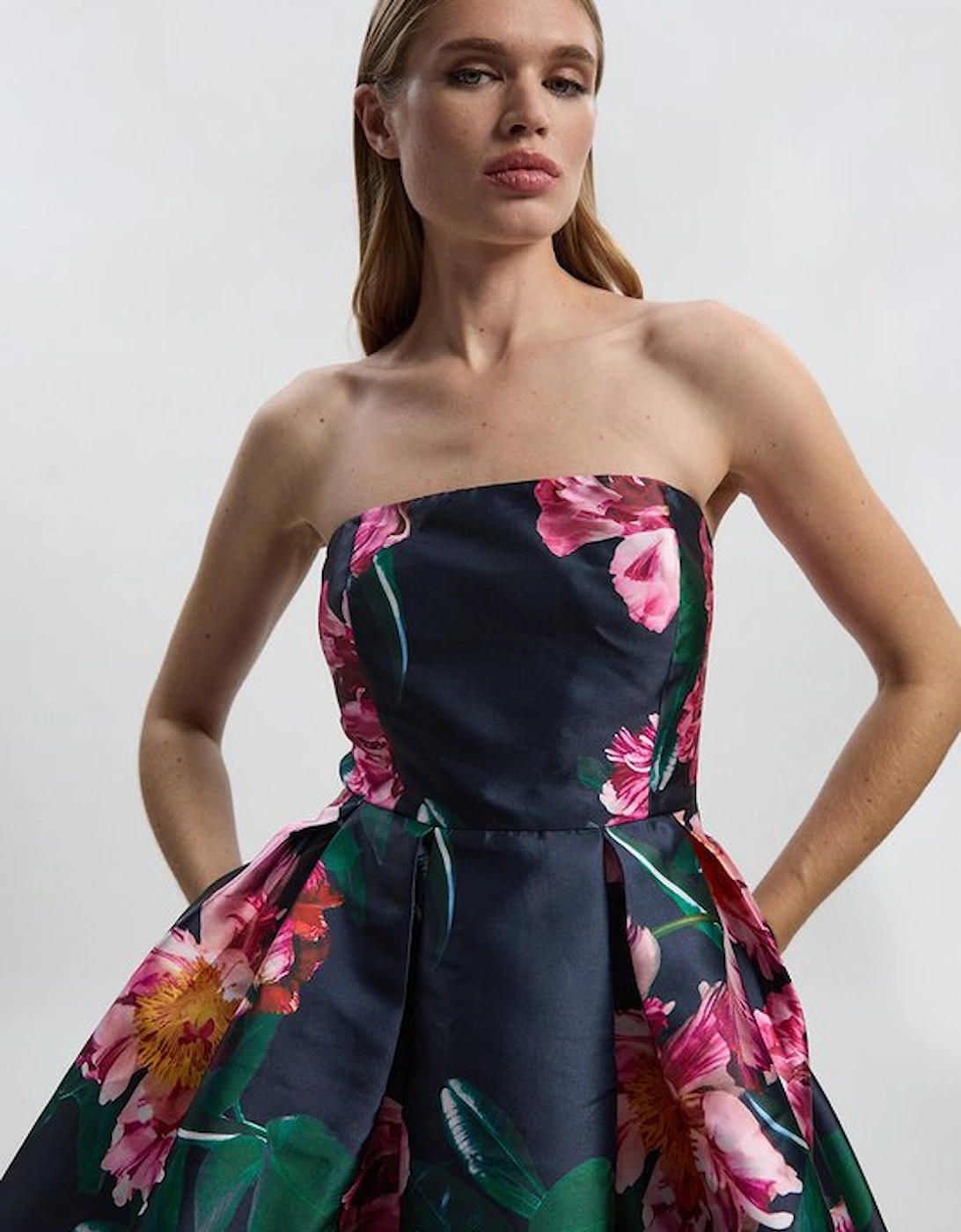 Romantic Floral Print Prom Woven Mini Dress, 4 of 3
