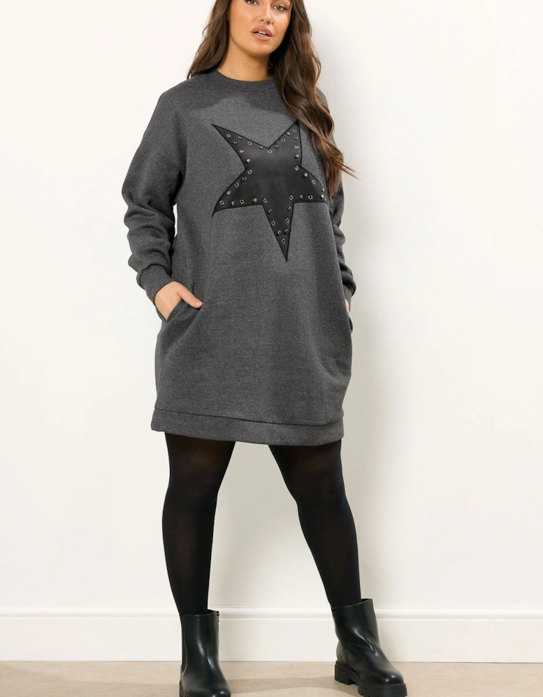 Eyelet Sweatshirt Dress