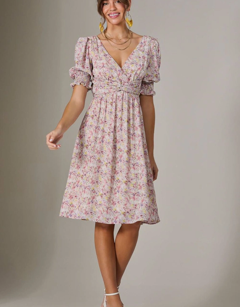 Puff Sleeve Midi Dress