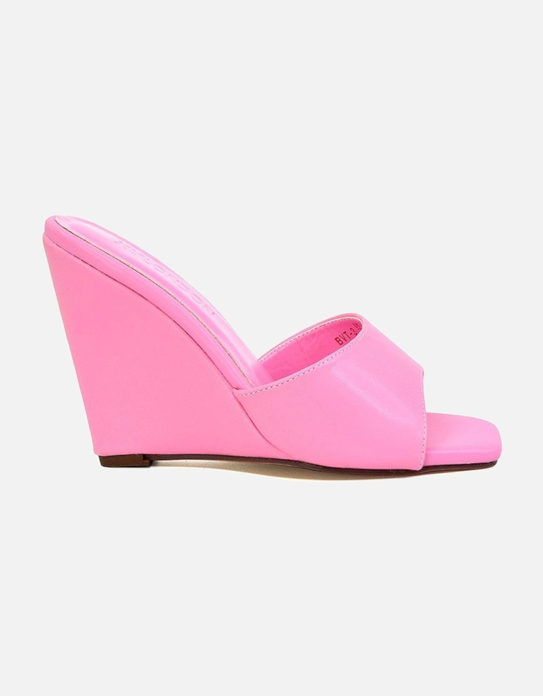 'Otis' Slip On Wedge High Heeled Mule Sandals