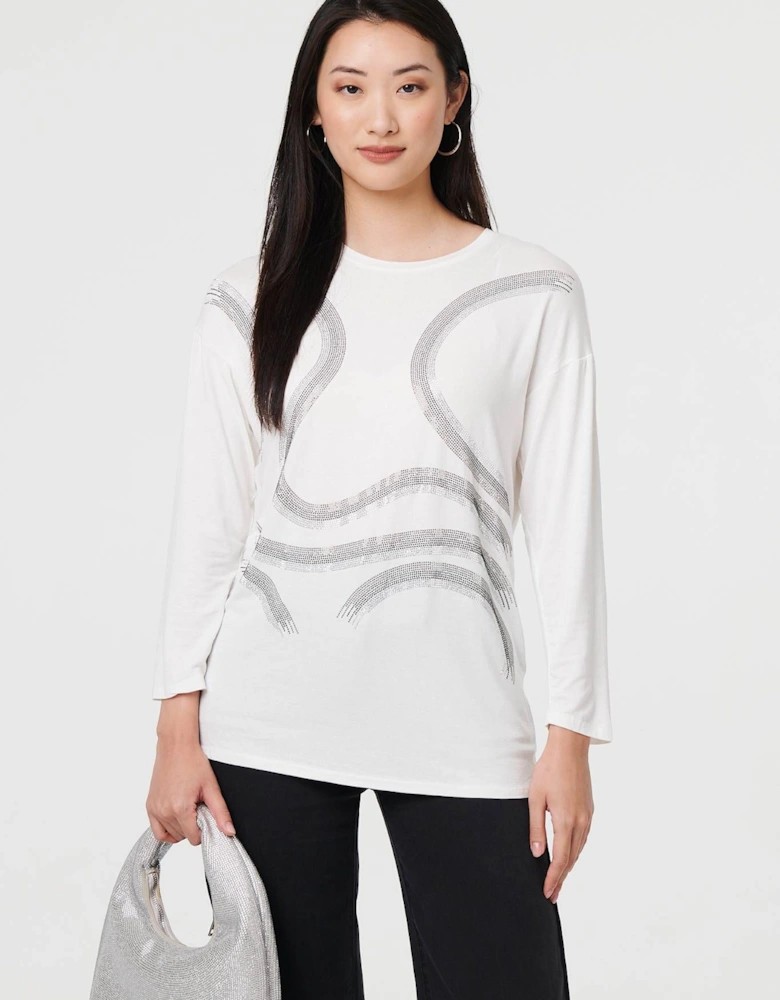 Sparkly Embellished Long Sleeve Top