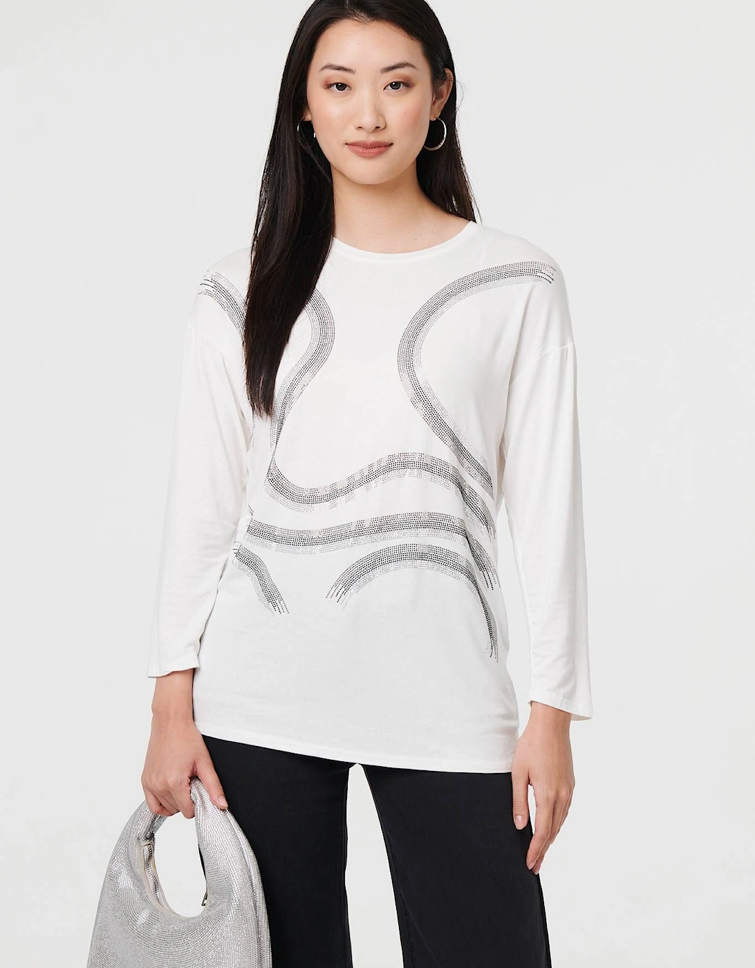 Sparkly Embellished Long Sleeve Top, 2 of 1