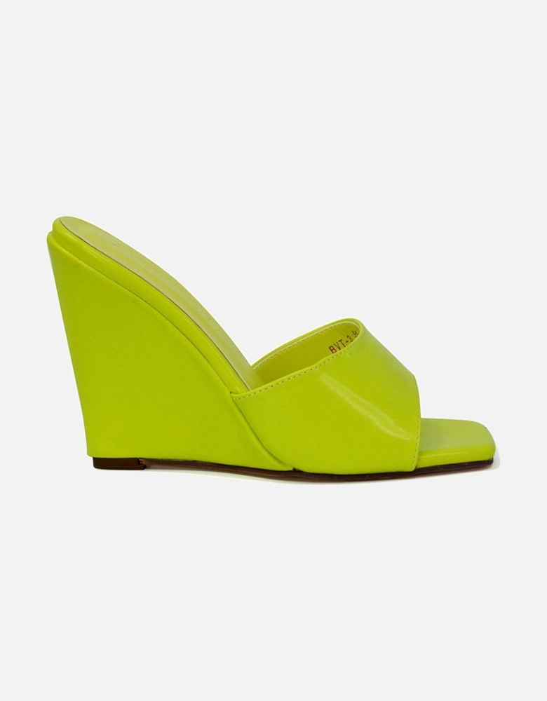 'Otis' Slip On Wedge High Heeled Mule Sandals