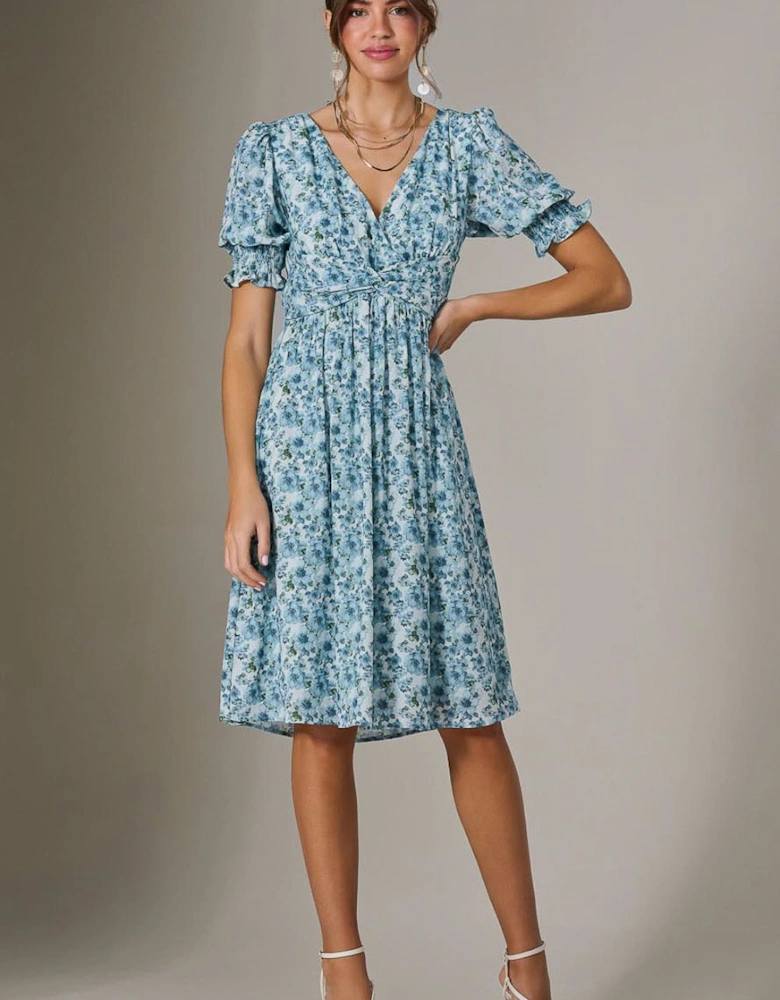 Puff Sleeve Midi Dress