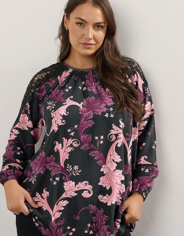 Paisley Lace Insert Blouse
