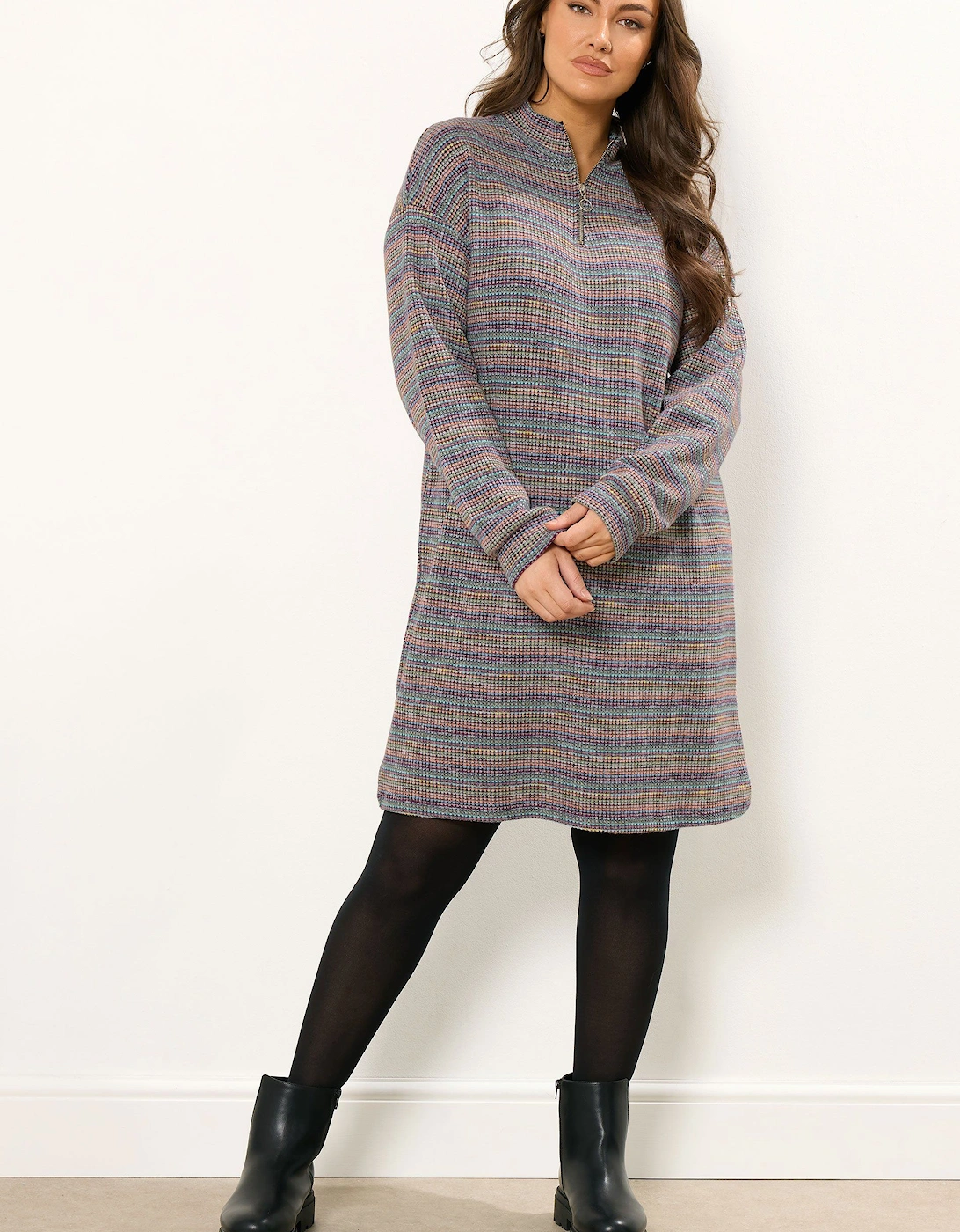 Quarter Zip Jumper Dress, 2 of 1