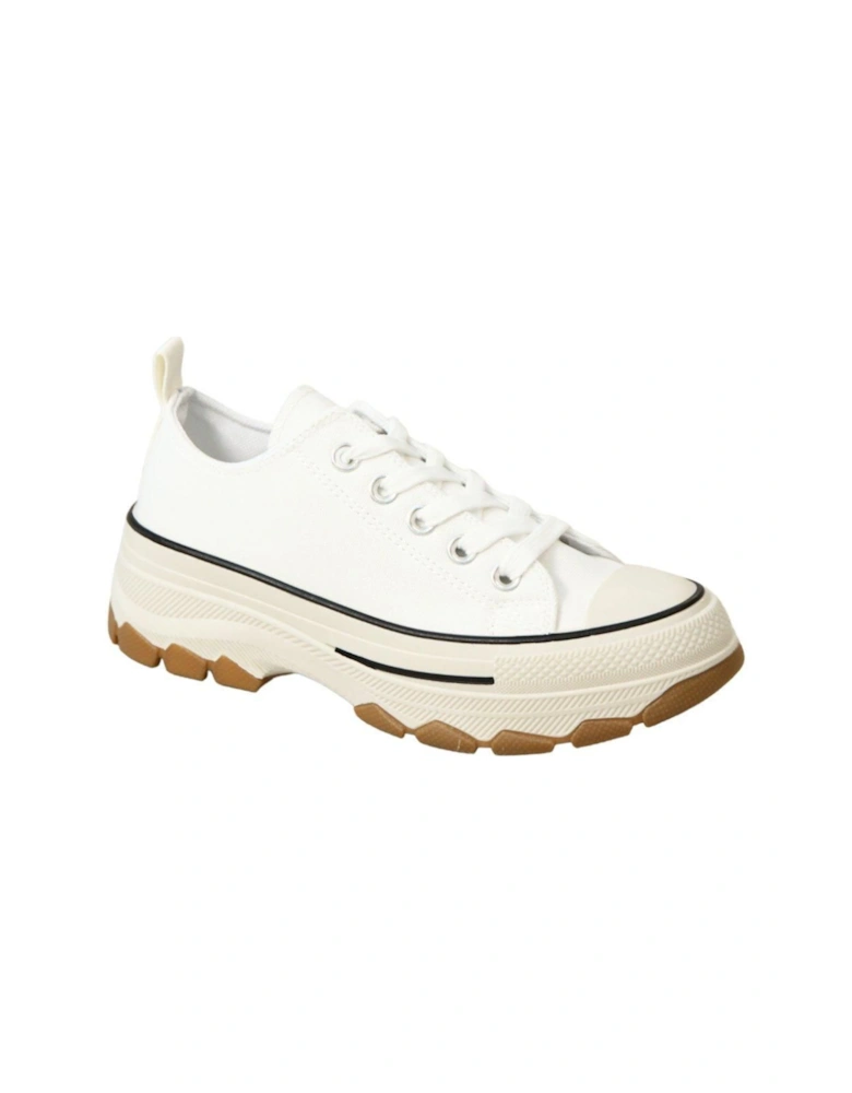 Low Top Canvas Casual Comfy Daily Wear Chunky Flatform Wedge Trainers