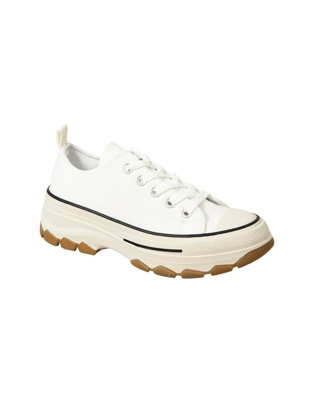 Low Top Canvas Casual Comfy Daily Wear Chunky Flatform Wedge Trainers, 2 of 1
