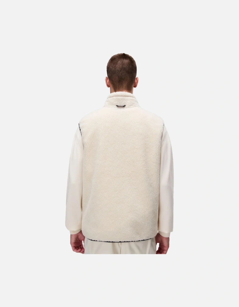 Yupik Full Zip Fleece Vest Gilet Off White/Blue