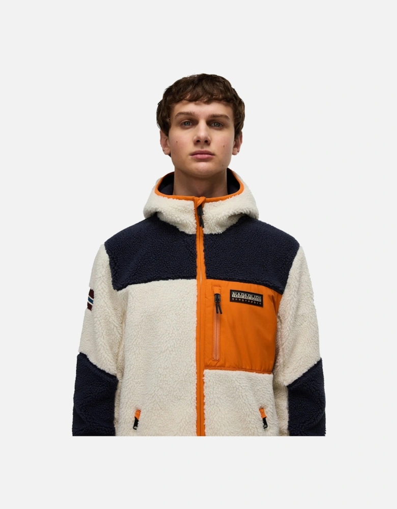 Yupik Full Zip Fleece Hooded Jacket Orange/Multi