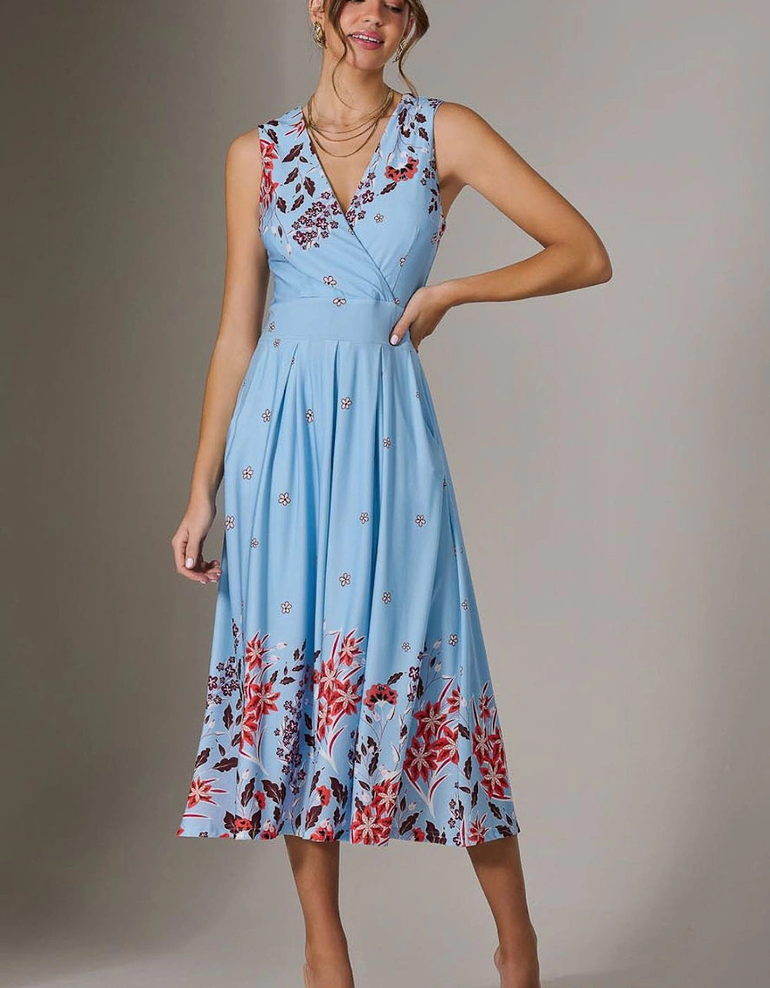 Jersey Sleeveless Midi Dress, 2 of 1