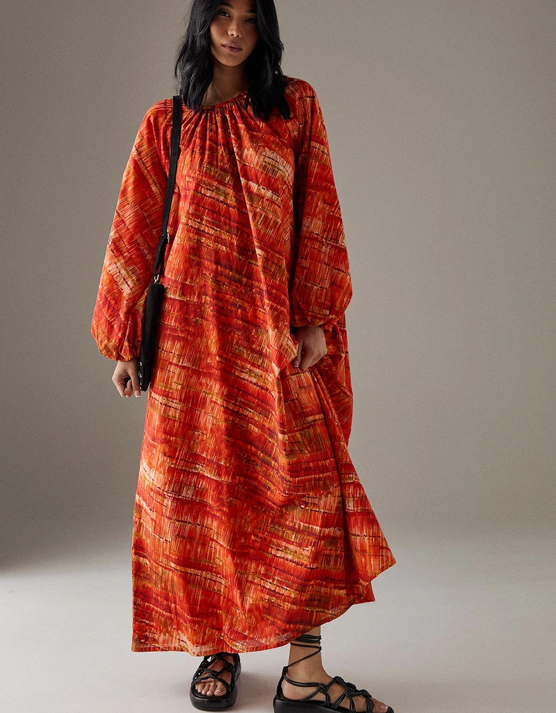 Cotton Trapeze Smock Midi Dress, 2 of 1