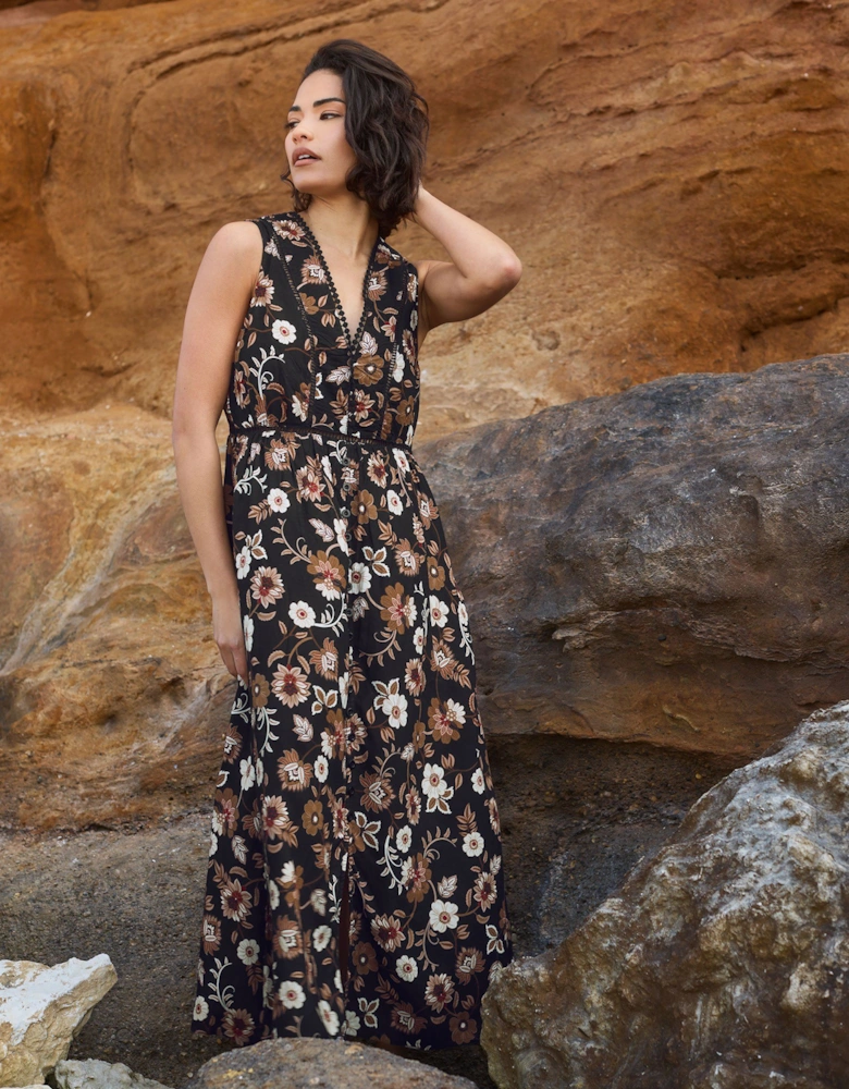 Petite Floral Print Midi Dress
