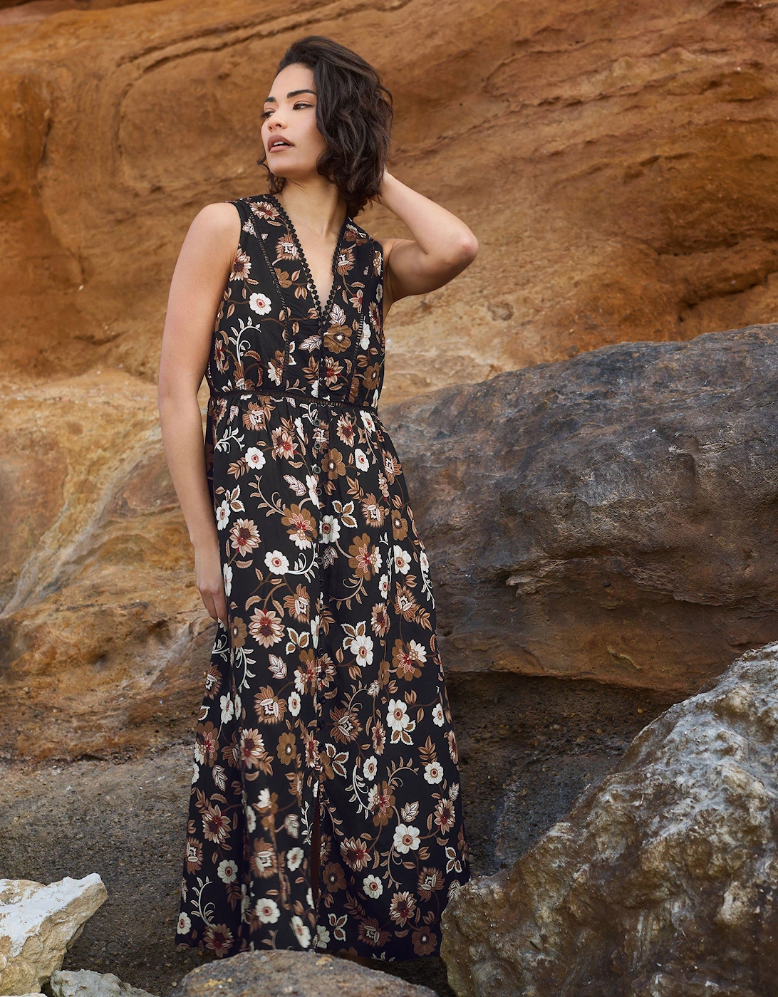 Petite Floral Print Midi Dress, 2 of 1