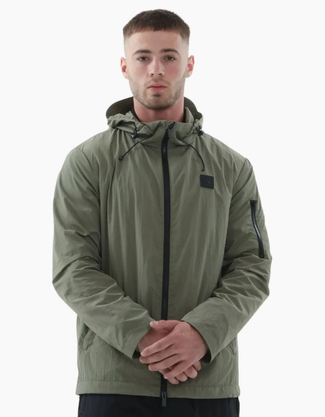 Men's Peaceful Hooligan Khaki Fury Fleece Lined Jacket - Green - Size: 38/Regular