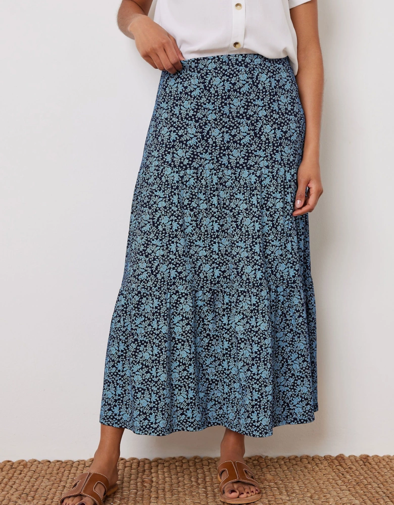 Floral Tiered Maxi Skirt