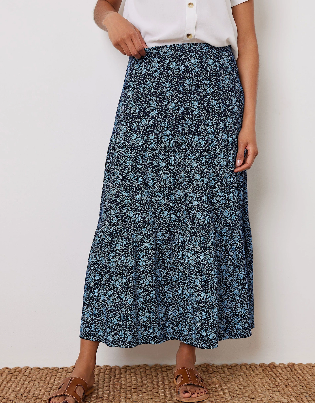 Floral Tiered Maxi Skirt, 2 of 1