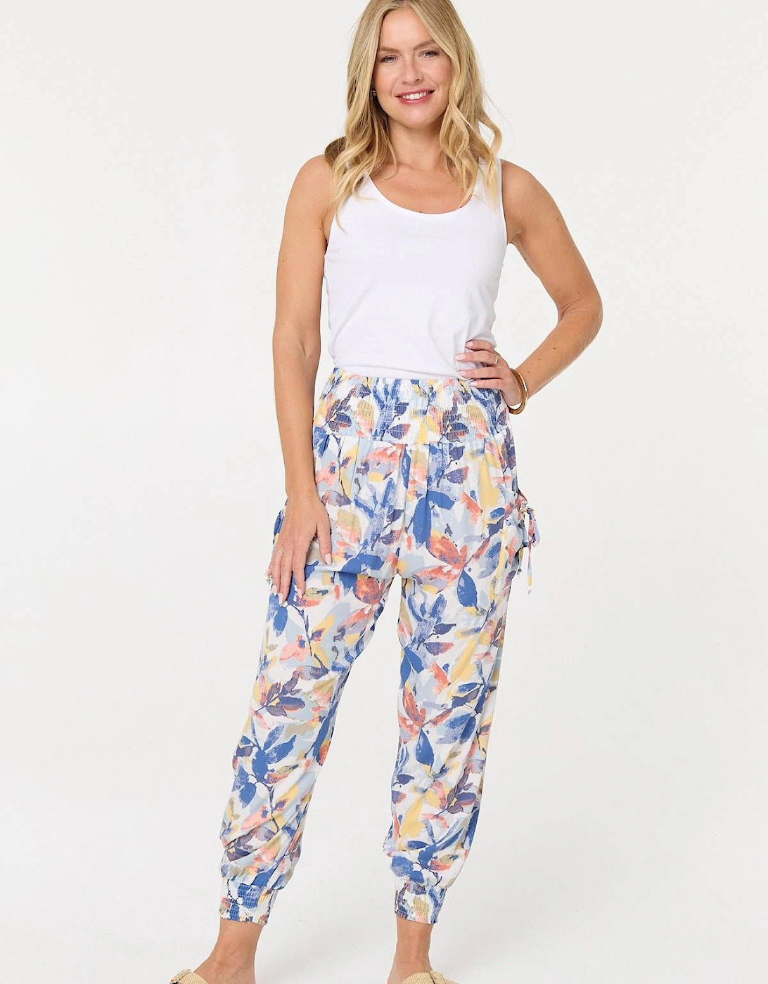 Leaf Print High Waist Harem Trousers, 2 of 1