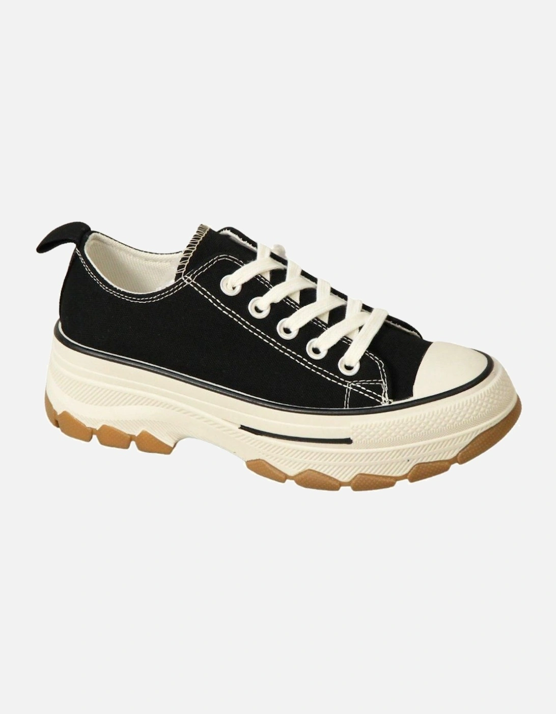 Low Top Canvas Casual Comfy Daily Wear Chunky Flatform Wedge Trainers, 2 of 1