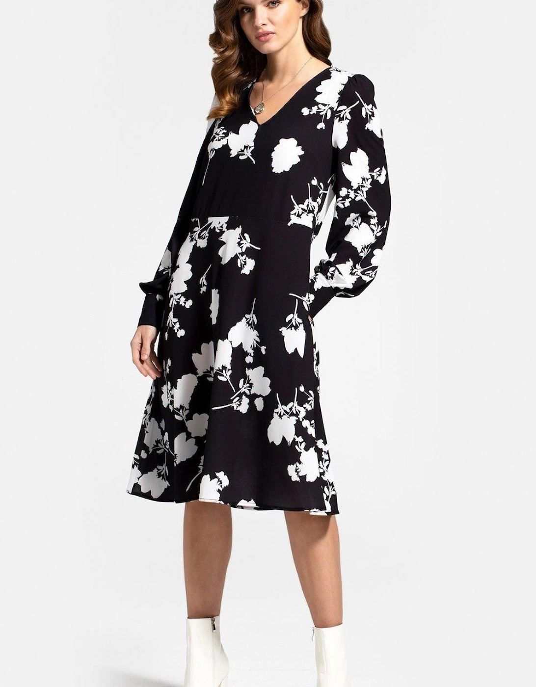 Chiffon Loose Dress with V Neck, 2 of 1
