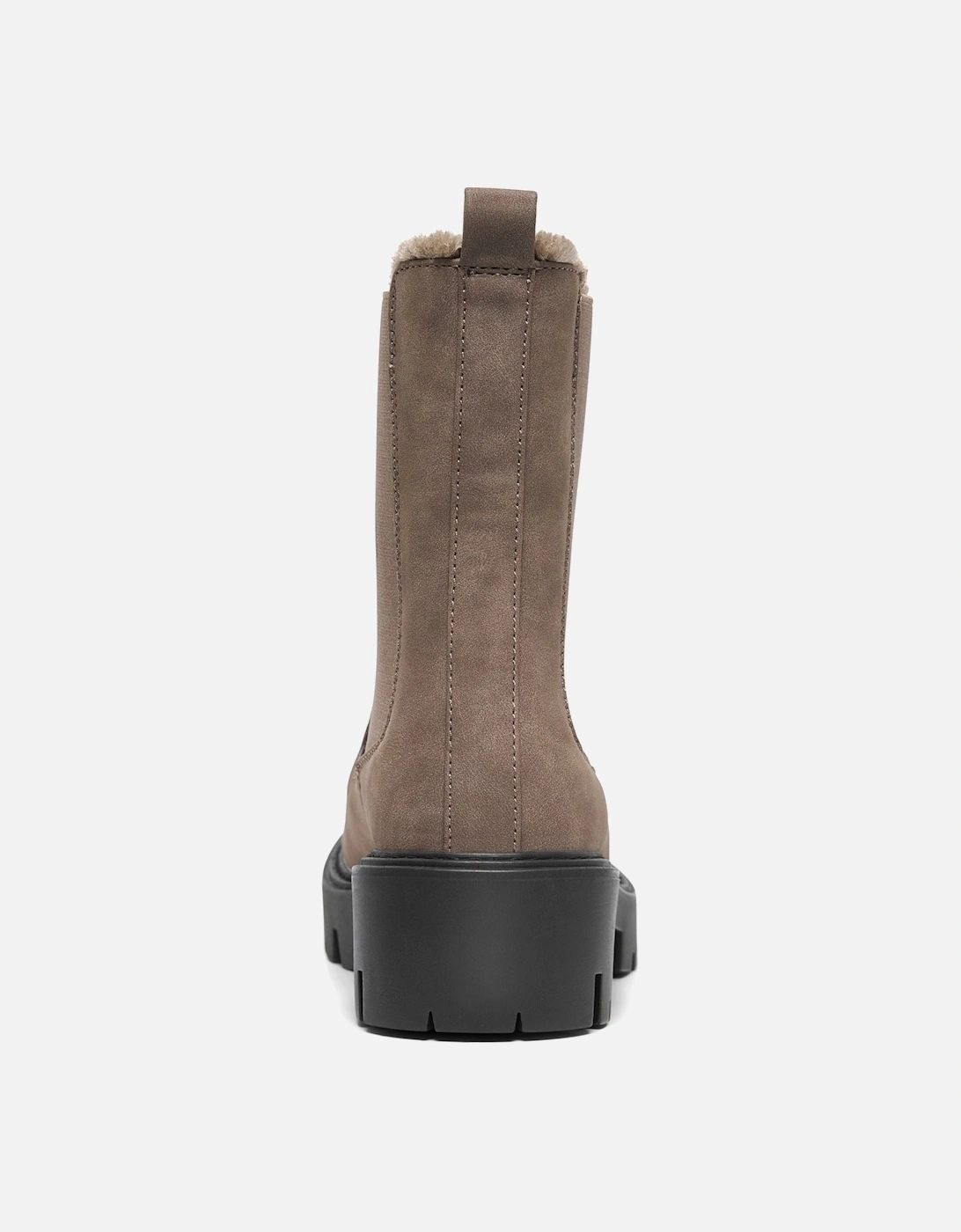 BETTY-9 WARM LINED Polyurethane Women's Brown Stone Heeled Ankle Boots