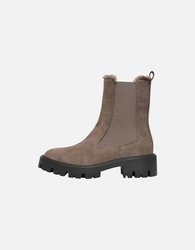 BETTY-9 WARM LINED Polyurethane Women's Brown Stone Heeled Ankle Boots