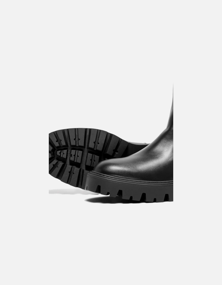 BETTY-9 WARM LINED Polyurethane Women's Black Heeled Ankle Boots