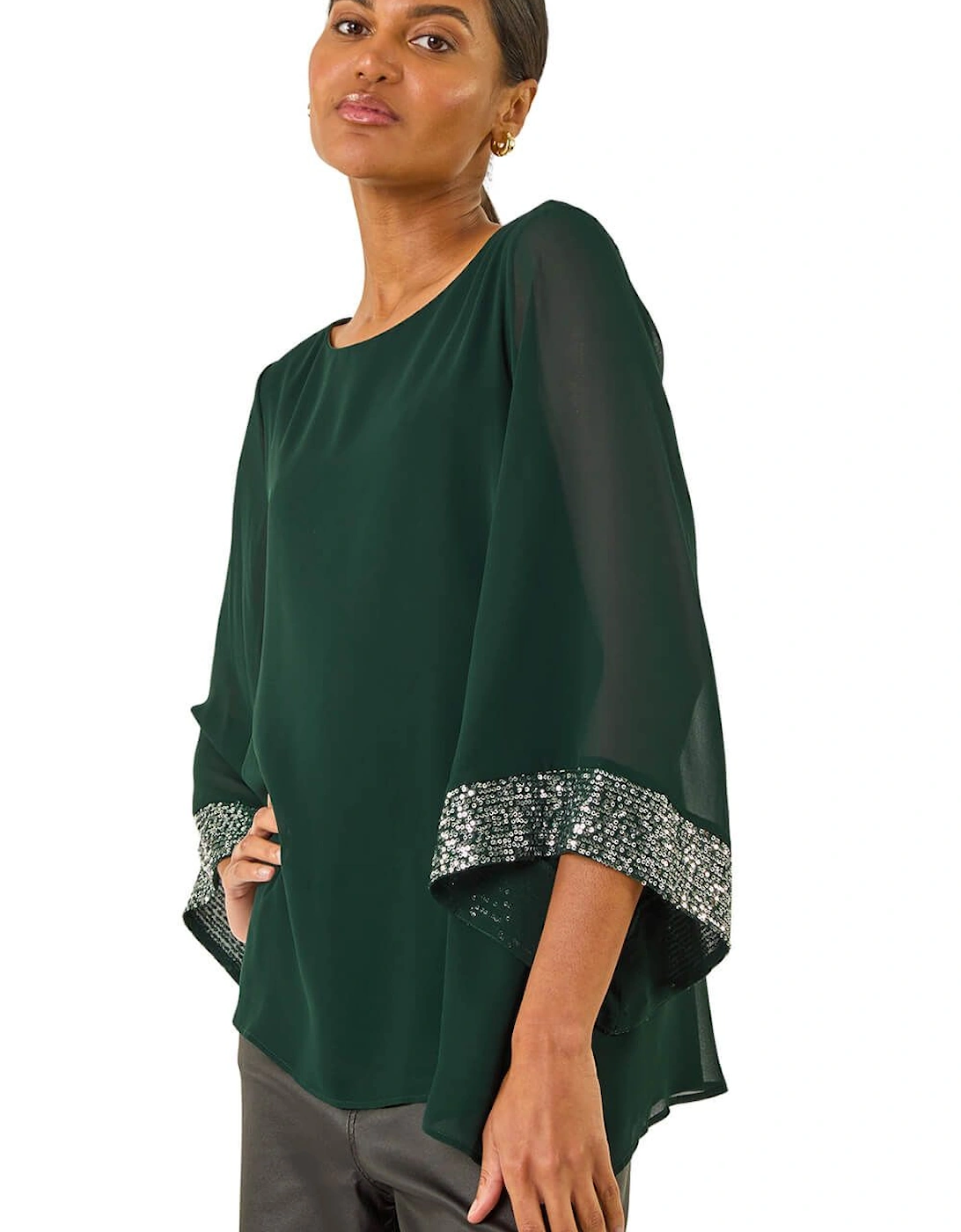 Asymmetric Sequin Cuff Top, 2 of 1