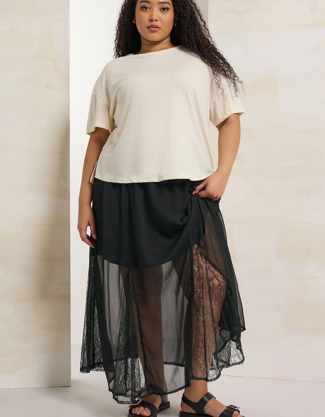 Lace Godet Maxi Skirt, 2 of 1