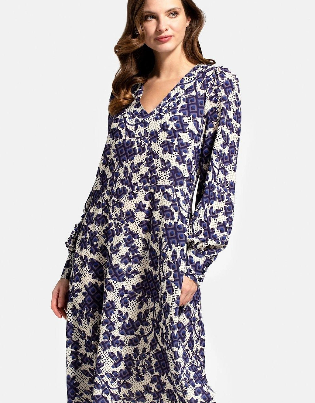 Chiffon Loose Dress with V Neck, 2 of 1