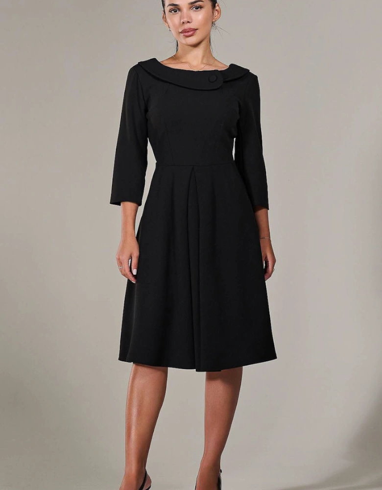Petite Button Collar Dress