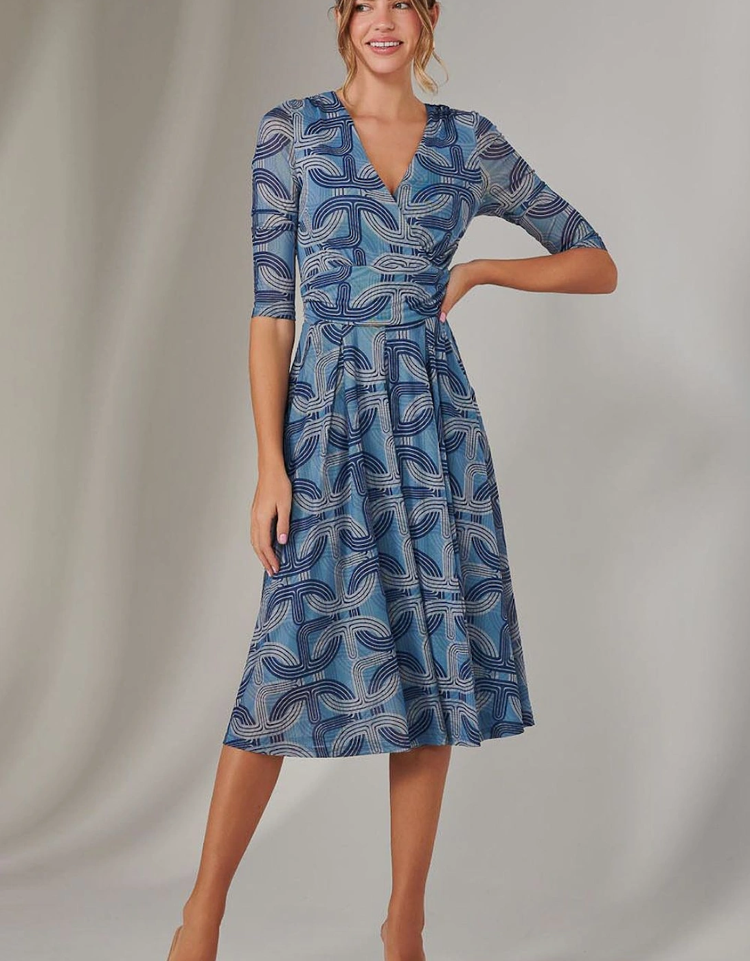 Mesh Wrap Midi Dress, 2 of 1