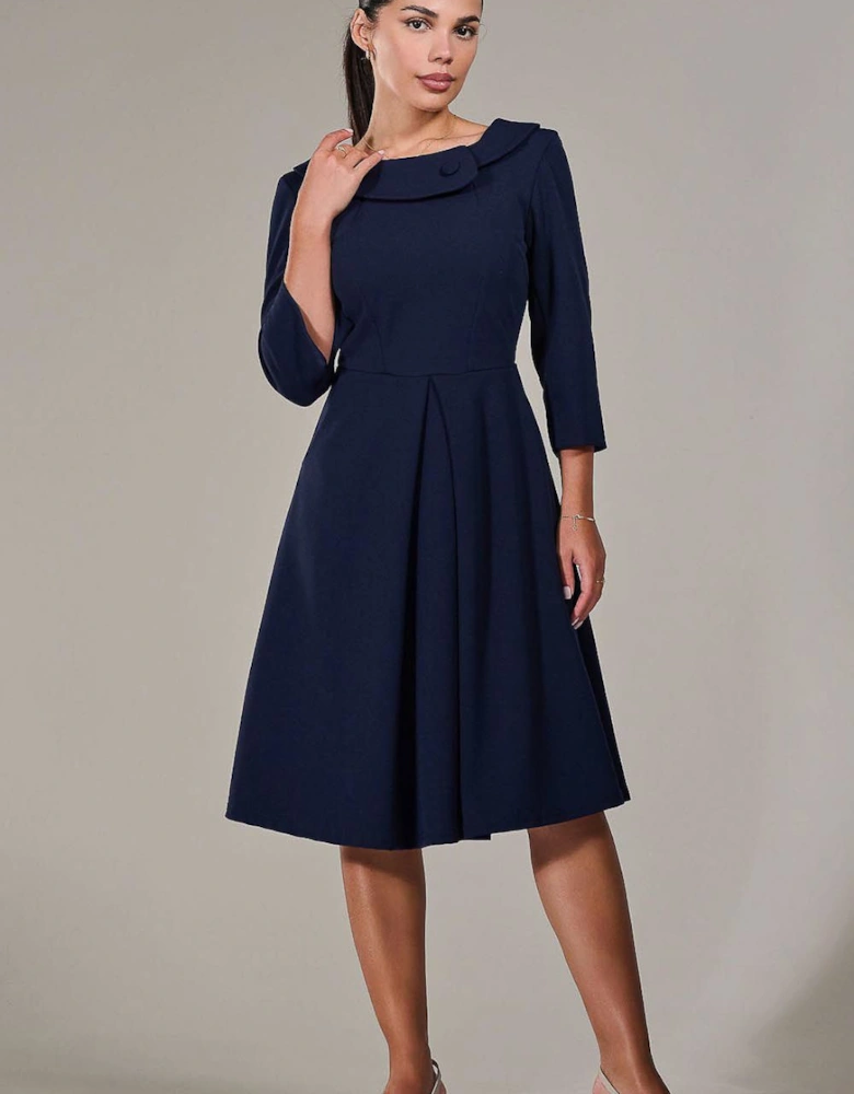 Petite Button Collar Dress