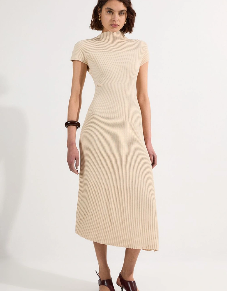 Stitch Detail Knit Midi Dress