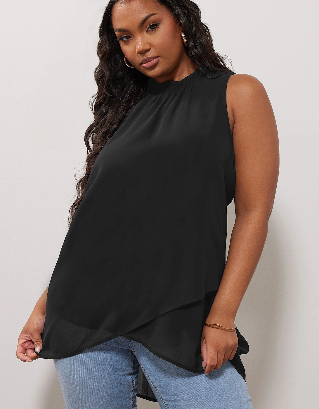 High Neck Layered Blouse, 2 of 1
