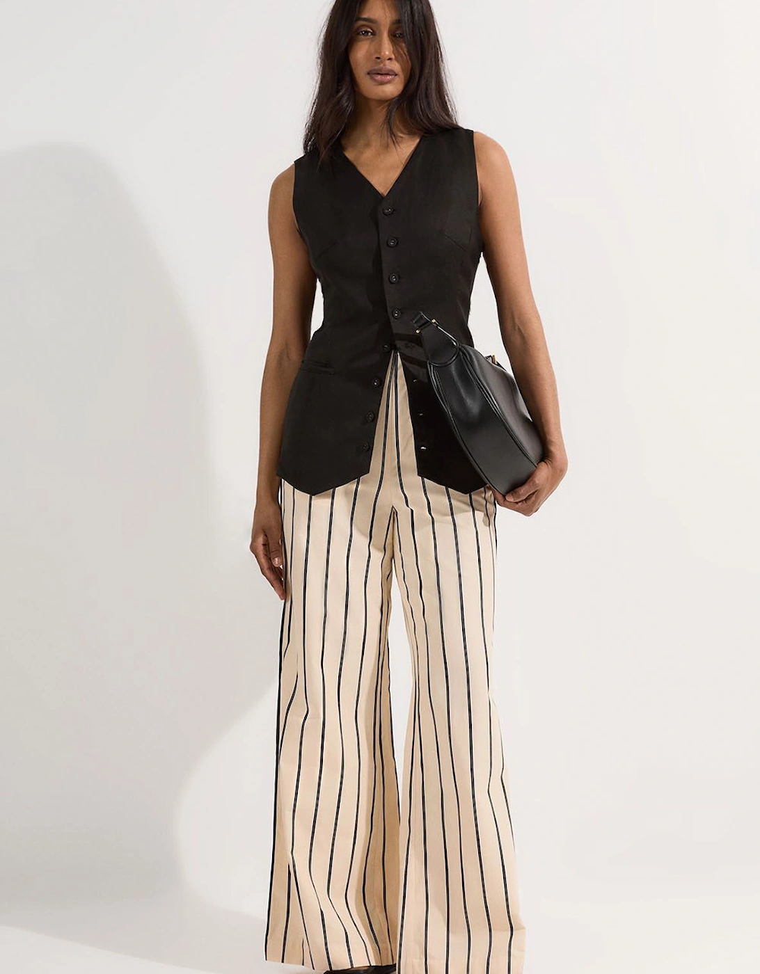 Cotton Stripe Belted Woven Trouser, 2 of 1
