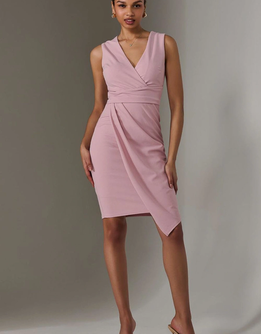 Sleeveless Wrap Front Midi Dress, 2 of 1