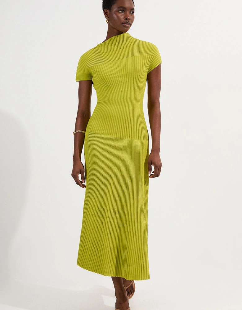 Stitch Detail Knit Midi Dress