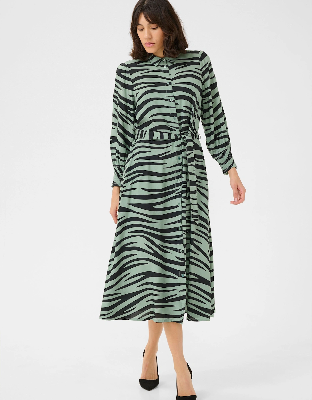 KAemine 3/4 Sleeve Pocket Shirt Dress Animal Print, 2 of 1
