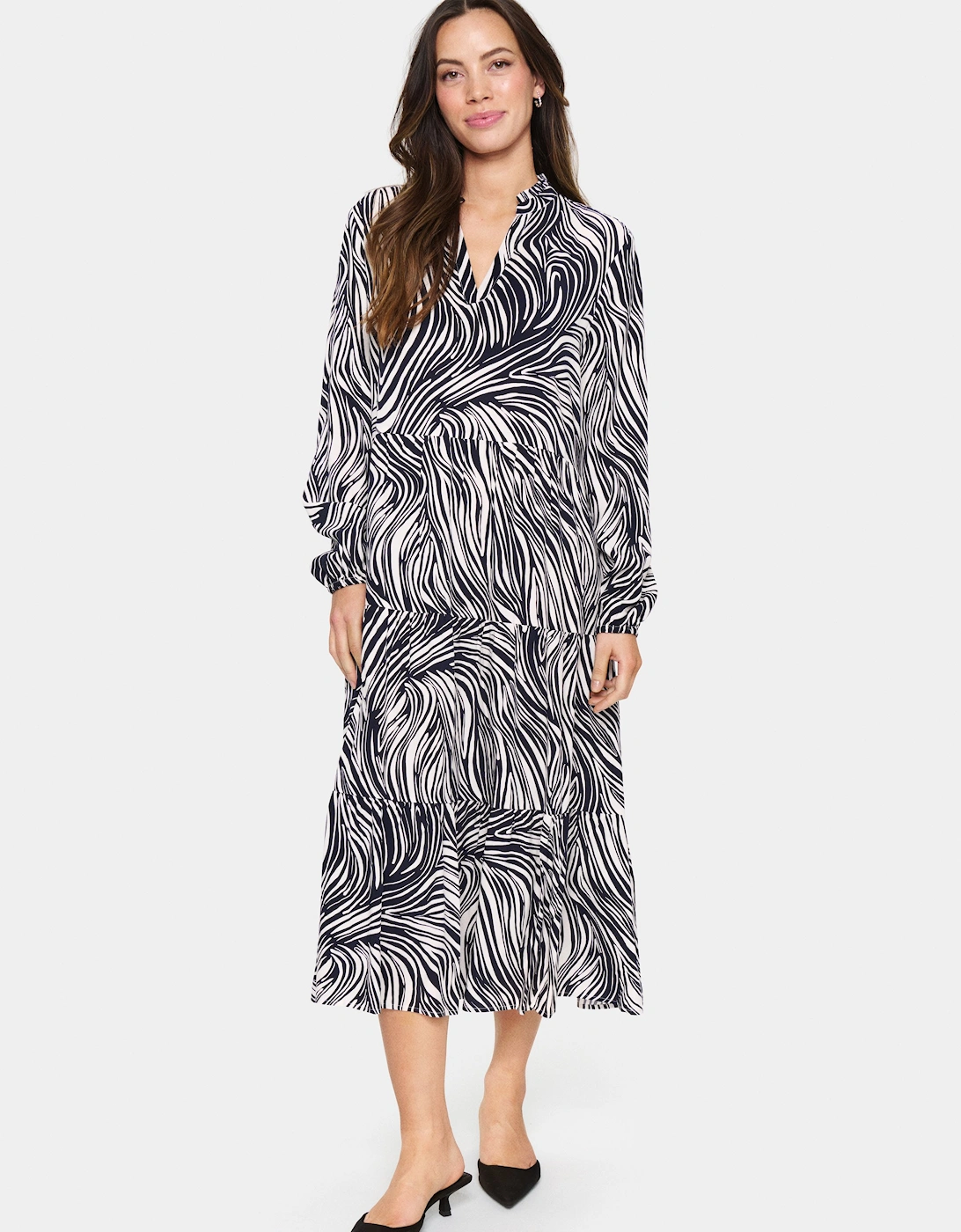 EdaSZ V-Neck Long Sleeve Midi Dress, 2 of 1