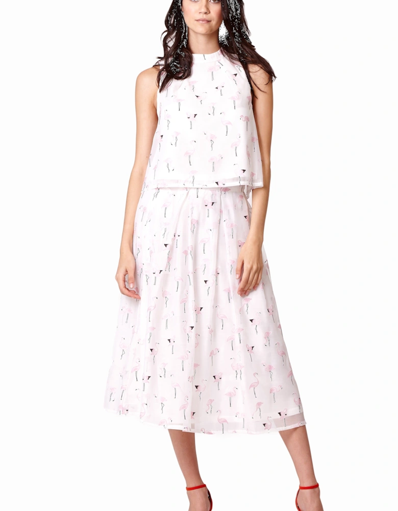 Cutie Flamingo Print Skirt