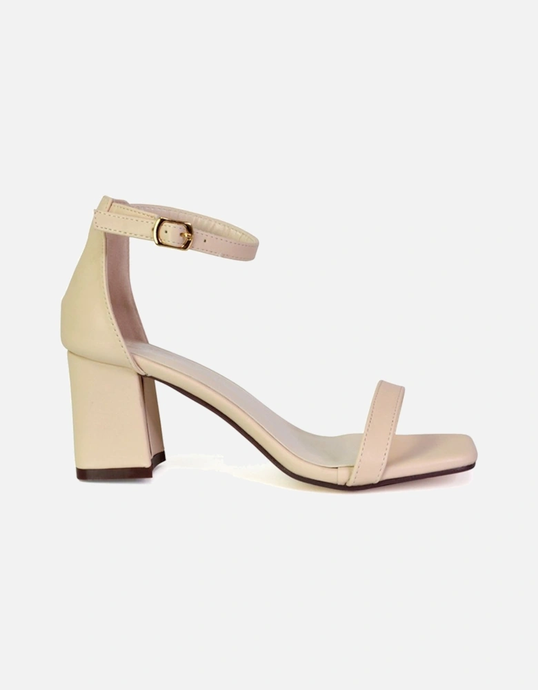 'Antigoni' Strappy Low Mid Block Heel Square Toe Sandals