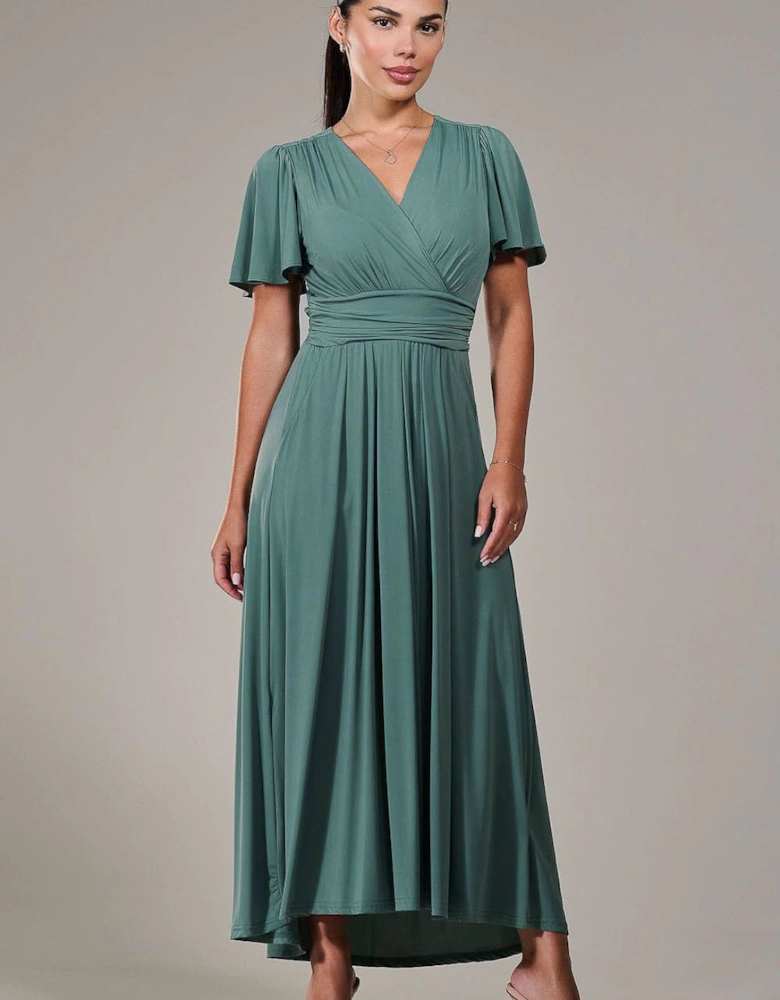Short Sleeve Soft Silky Jersey Maxi Dress